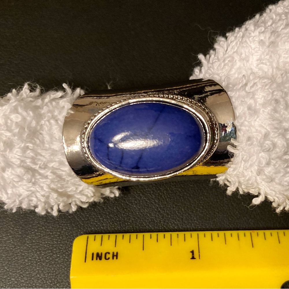 Vintage Lapis 925 Sterling ring Size 9 - Picture 5 of 6